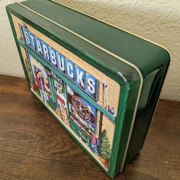 Starbucks Cookie Tin-vintage 1999 3D Replica of 1st Store - Pike Place-Metal Box - Picture 7 of 10